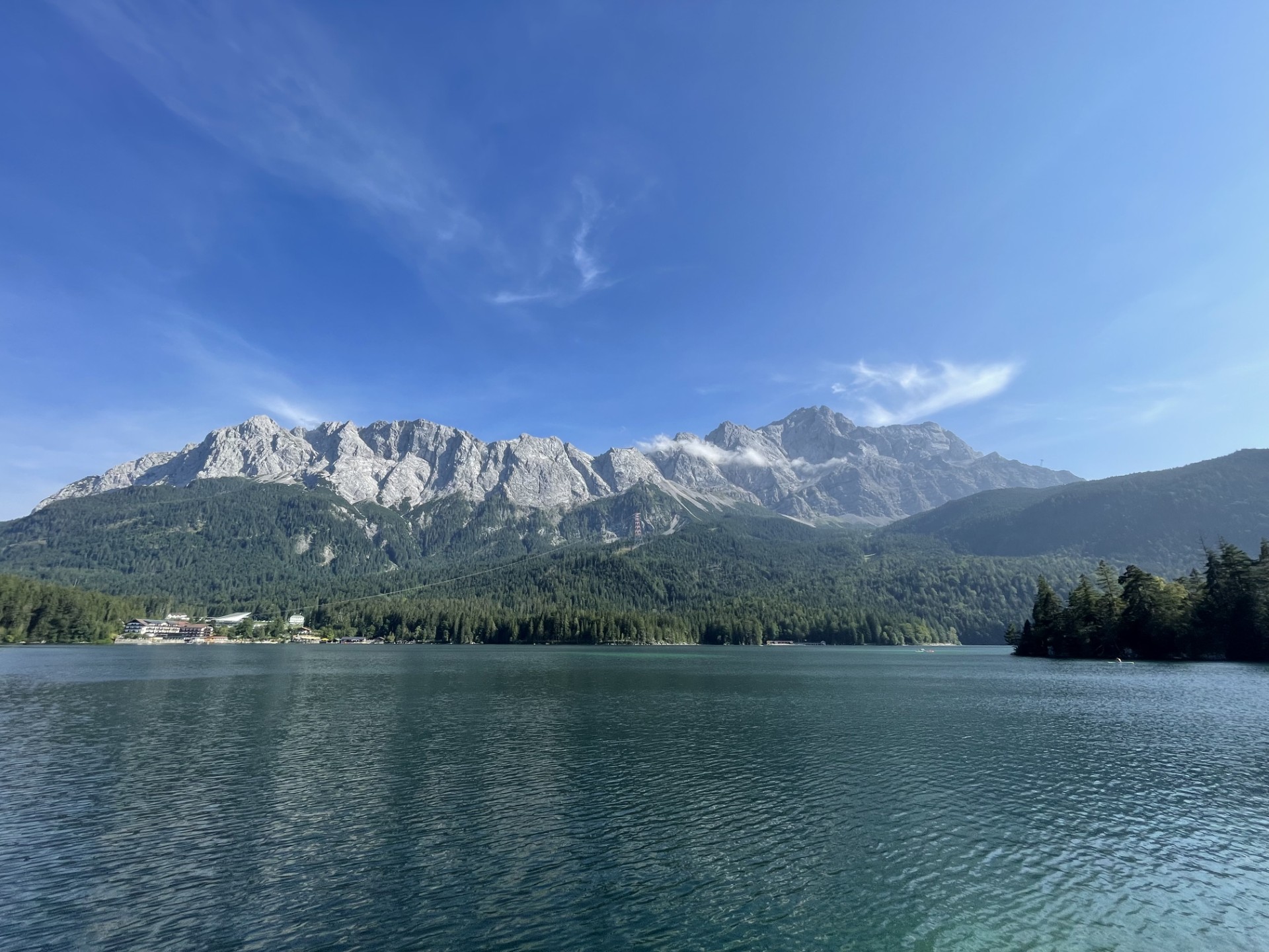 View of Eibsee lake with the Zugspitze mountains in Bavaria, Germany — Go Look Outside travel blog for young adults