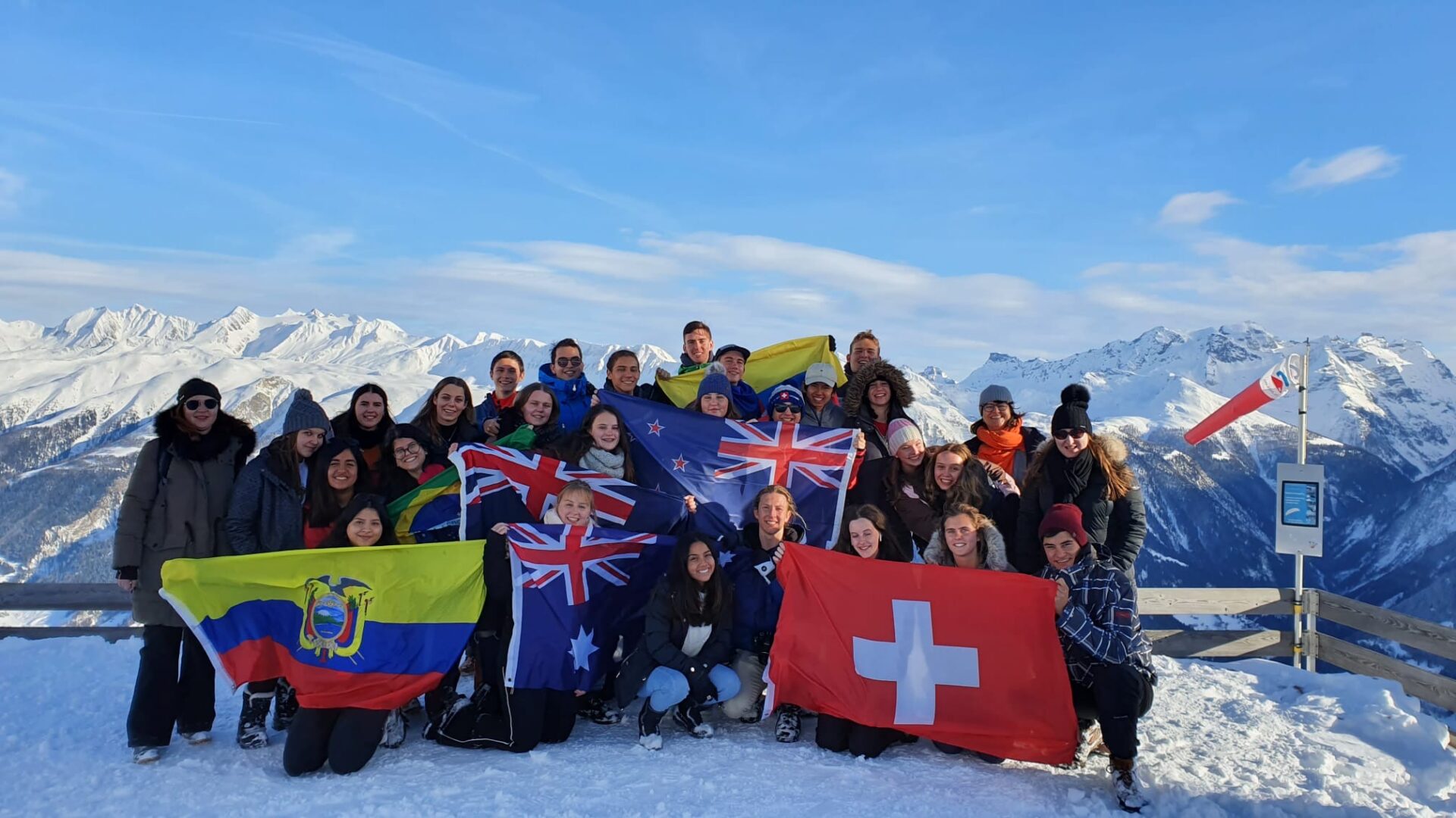 Rotary youth exchange students at a group event