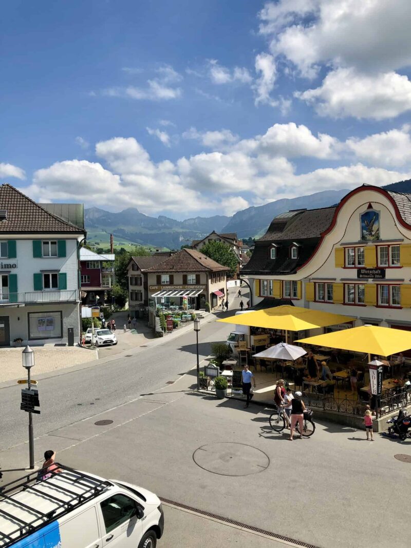 Overlooking the centre of Appenzell and the Alpstein mountains
