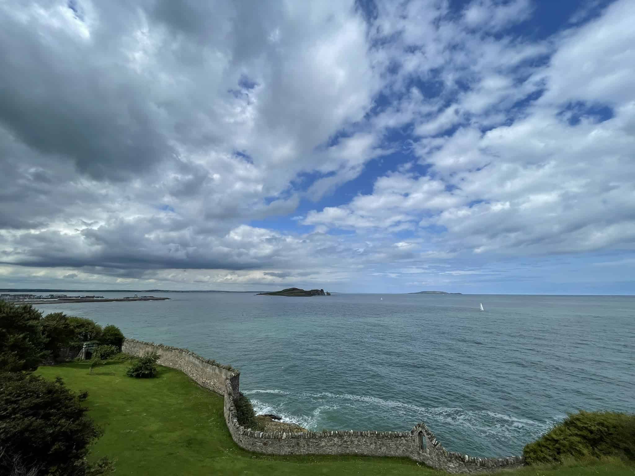 Coastal path and sea views on the Howth cliff walk near Dublin, Ireland