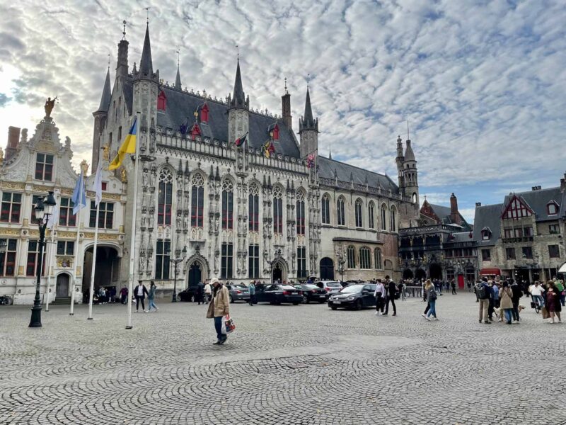 The Burg square and city hall in Bruges, Belgium