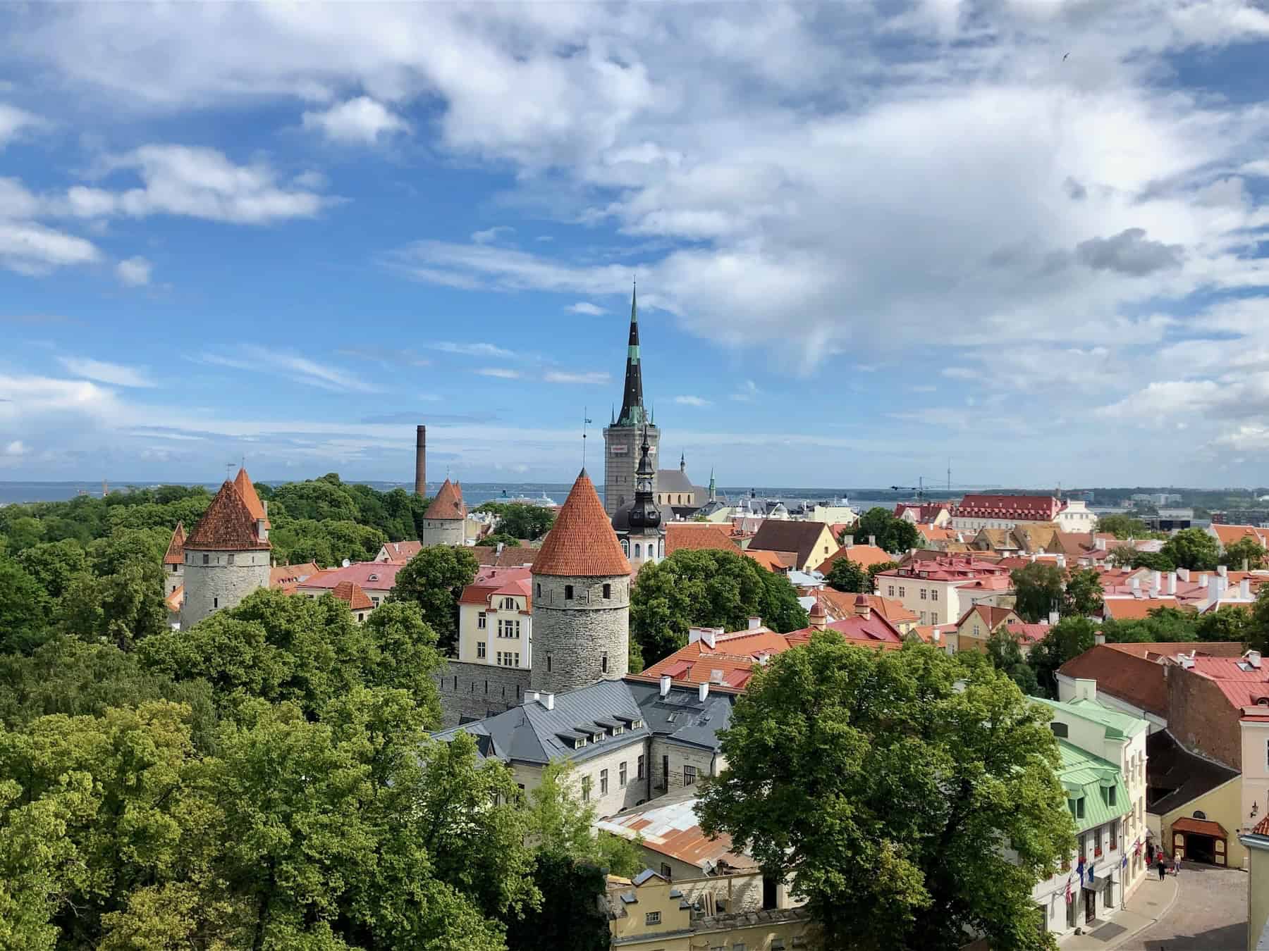 Medieval towers and red roofs of Tallinn Old Town, Estonia
